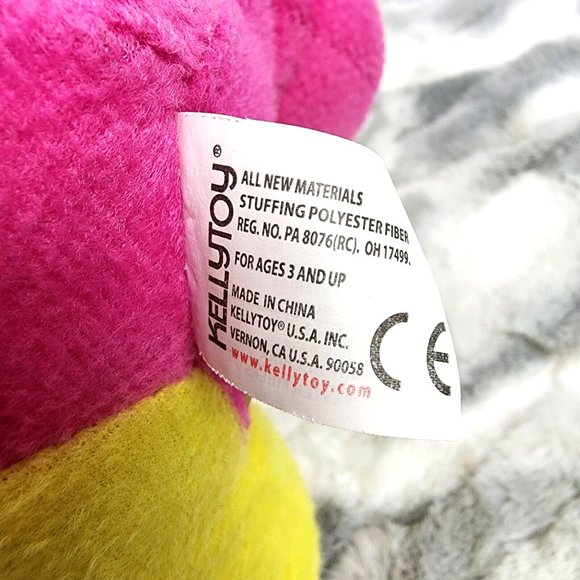 Kellytoy Pink Blue Yellow Colorblock Donkey Stuffed Animal Plush Toy- 2013 - 11" - Picture 6 of 8